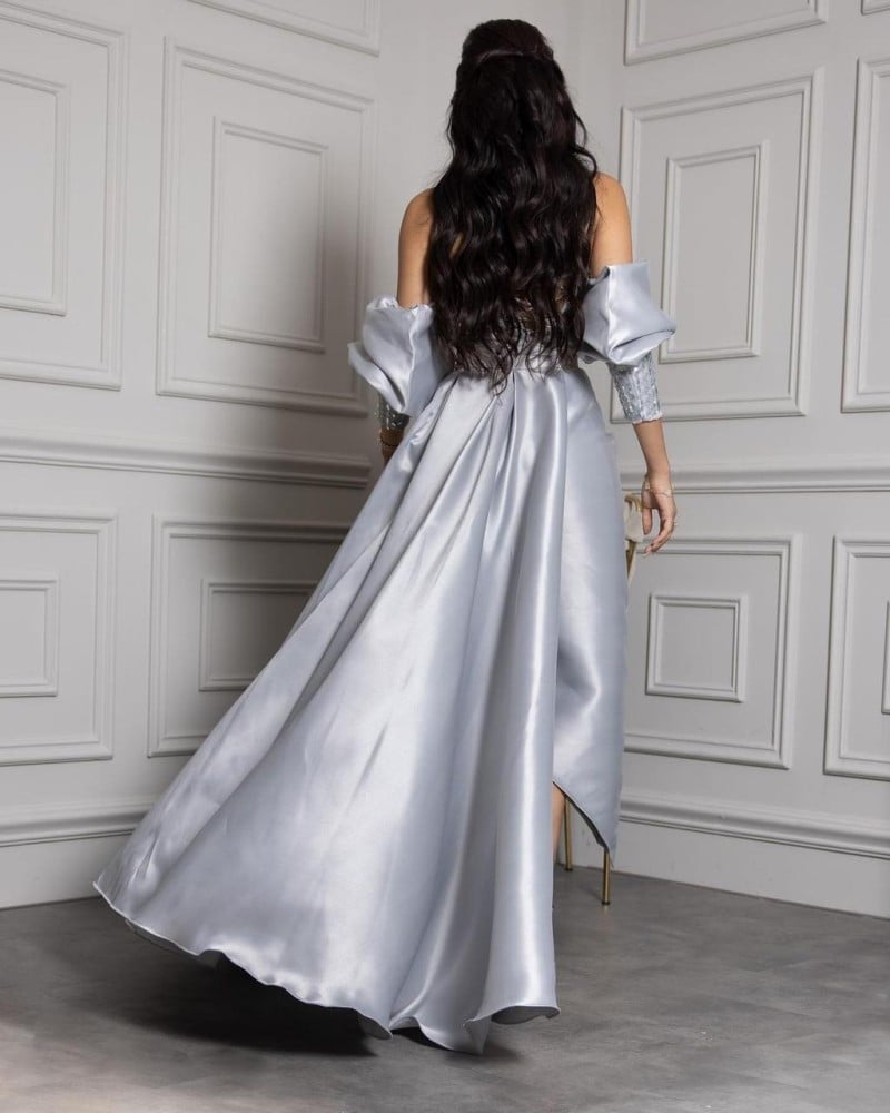 فستان رصاصي راقي