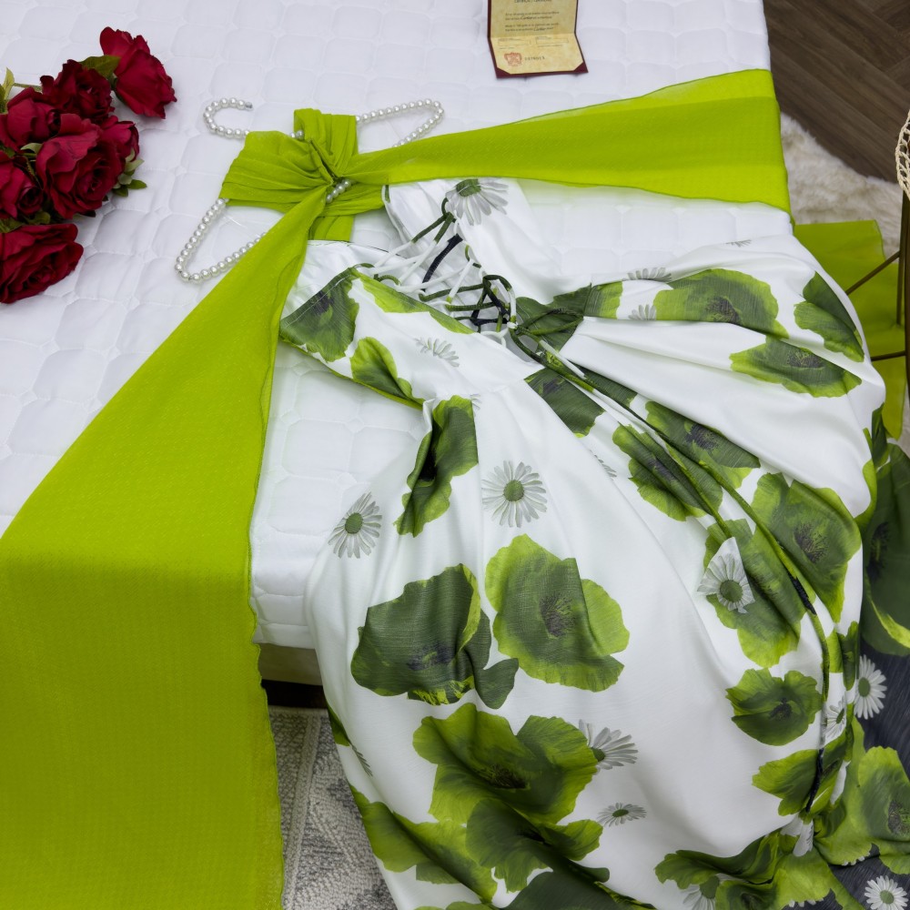 فستان رهيب مميز لونين ازرق - اخضر