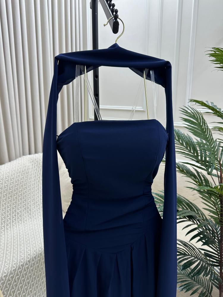 فستان شيفون فخم ثلاث الوان كحلي - بيج - اسود