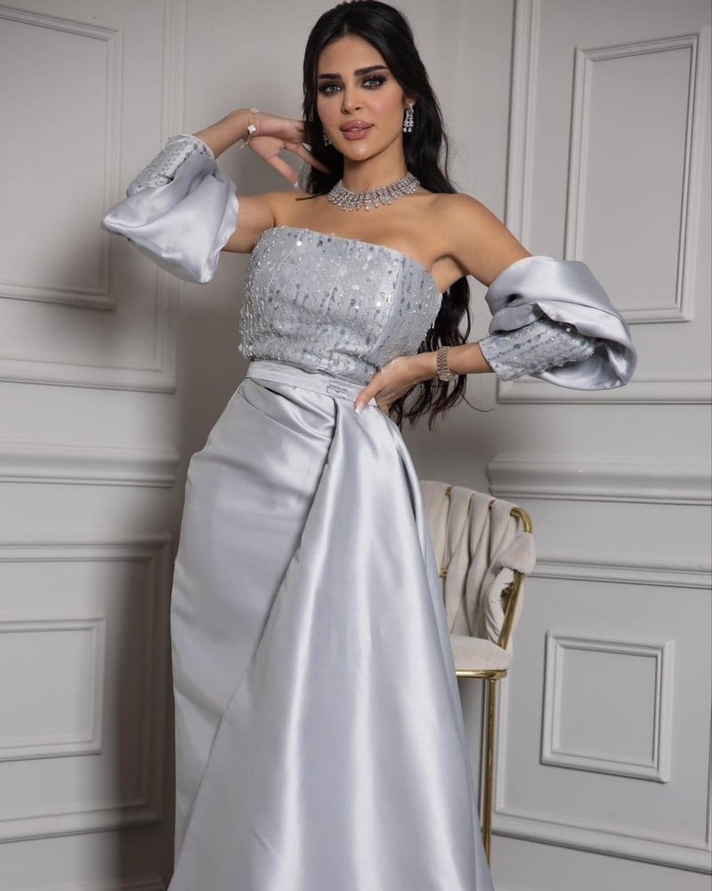 فستان رصاصي راقي