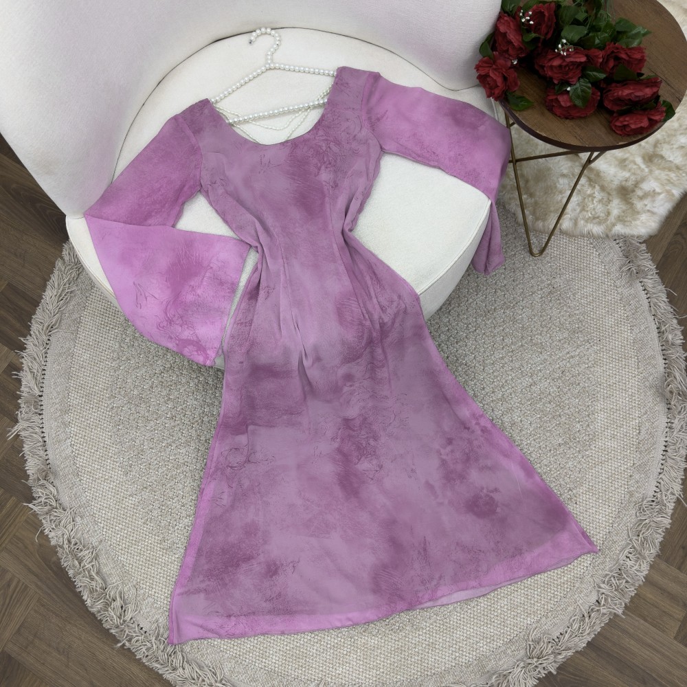 فستان موف مموه ناعم العيد ‘z