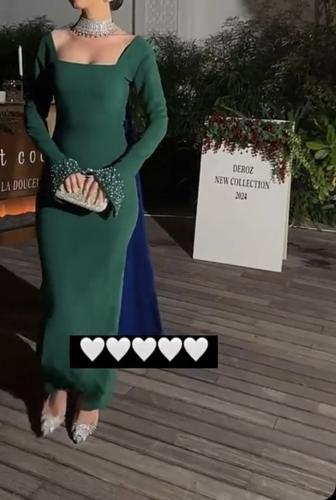 فستان كريب ايطالي شك يدوي