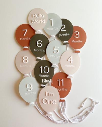 Boho Balloon Baby Milestones