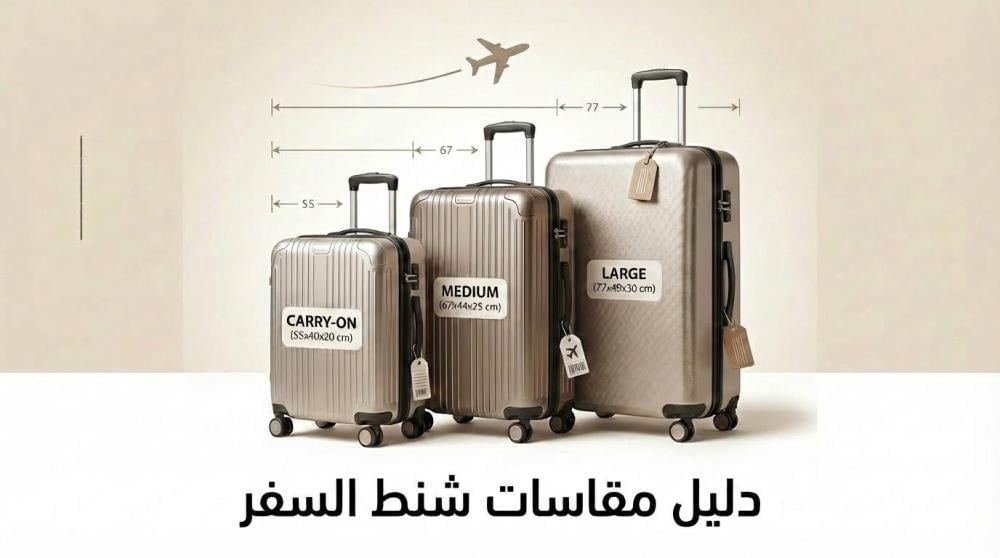 دليل مقاسات الشنط السفر-شركة مجمع الشنط الراقيه