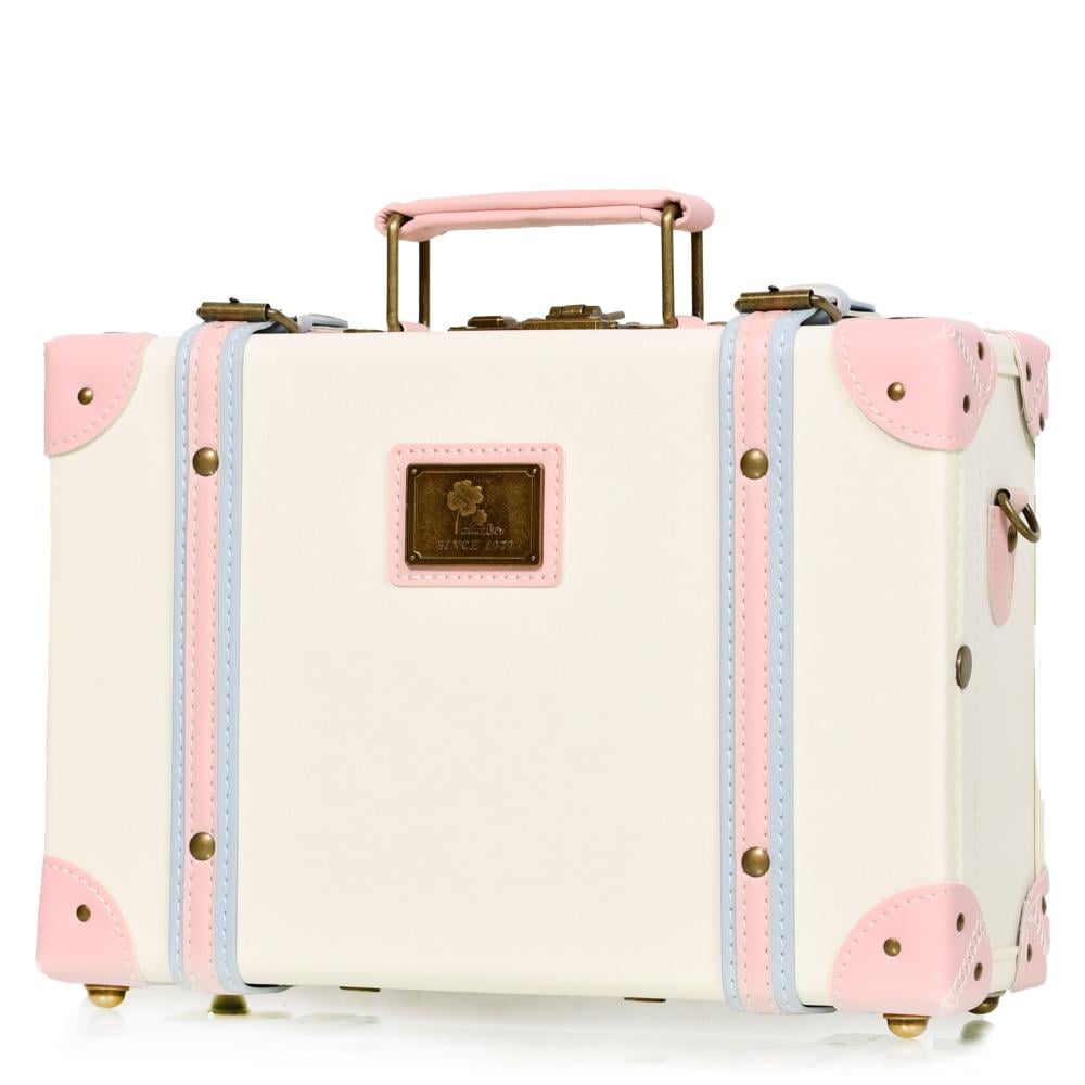 مورانو طقم شنط سفر كلاسيك جلد بلكامل اربع قطع وردي و ابيض