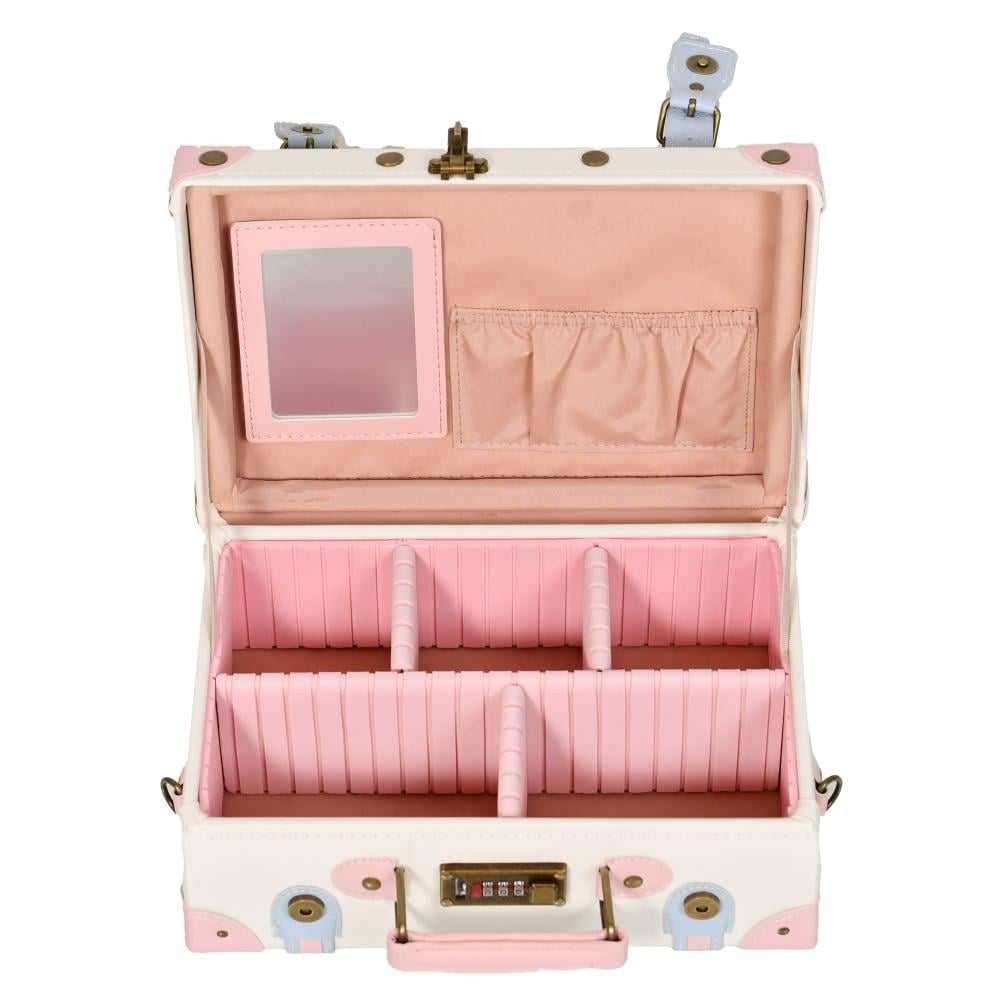 مورانو طقم شنط سفر كلاسيك جلد بلكامل اربع قطع وردي و ابيض