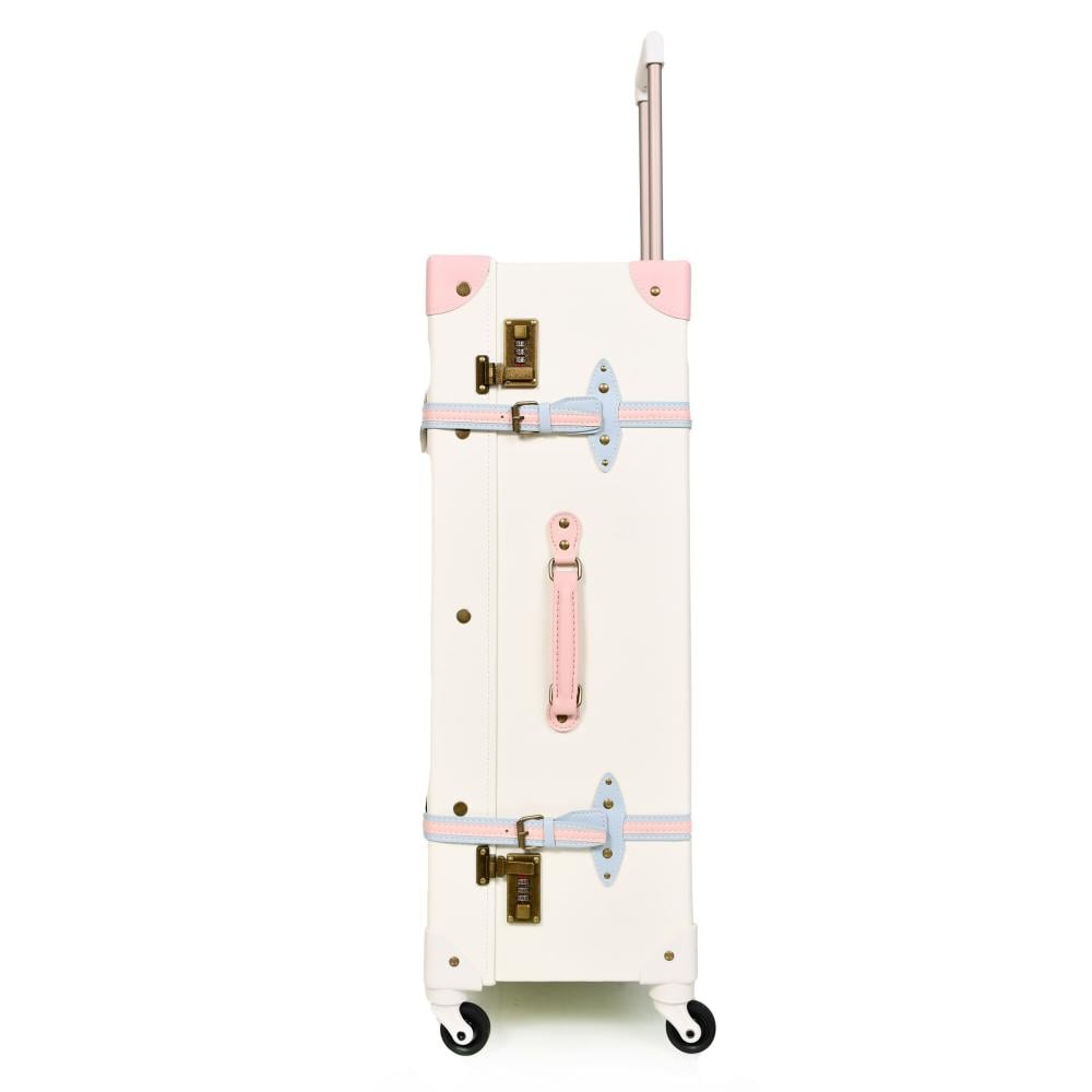 مورانو طقم شنط سفر كلاسيك جلد بلكامل اربع قطع وردي و ابيض