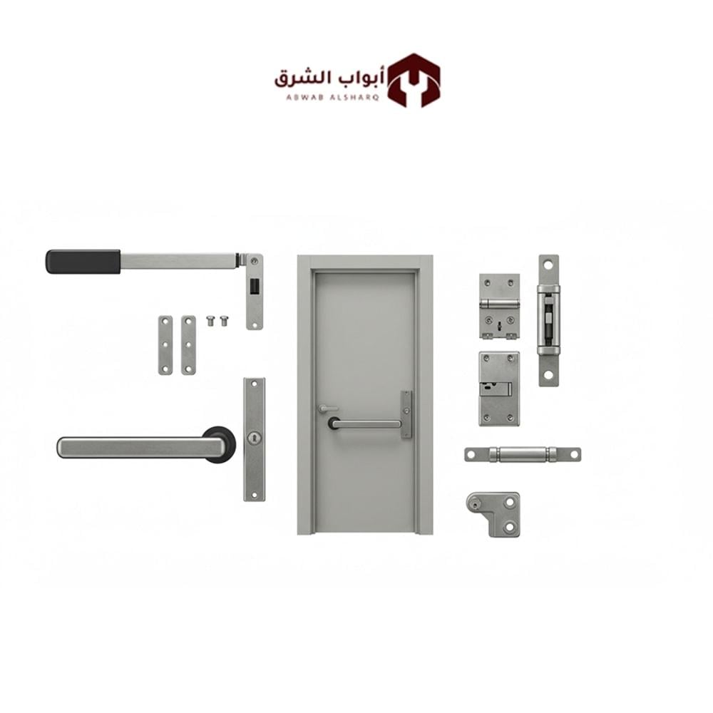 باب مقاوم للحريق درفة واحدة (شامل الاكسسوارات) معتمد