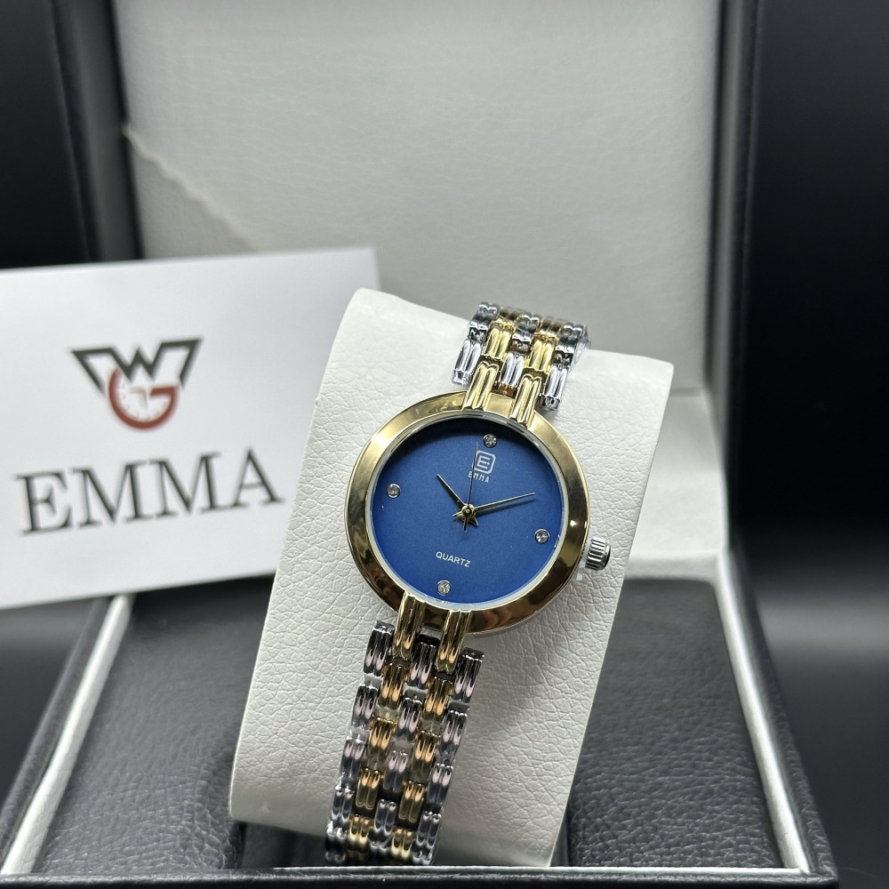 Women's watch by EMMA brand, of golden steel and white dial - BELORN