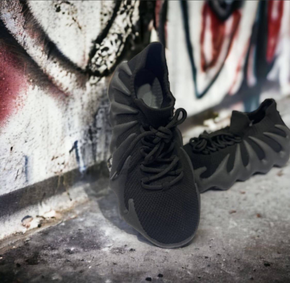 450 Yeezy black canvas shoes - BELORN