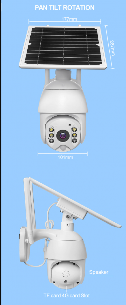 كاميرا المراقبة الخارجية بالطاقة الشمسية 4G بخاصية المتابعة والتحكم عن بعد بالجوال