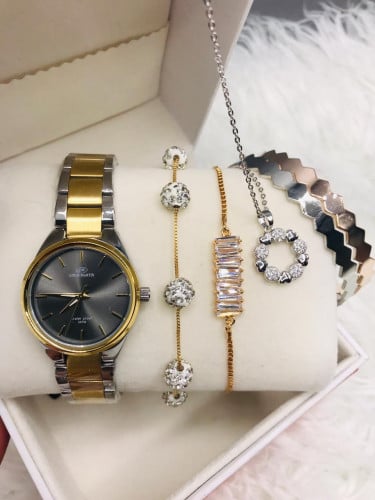 ساعة لويس مارتن باللون الذهبي و الفضي