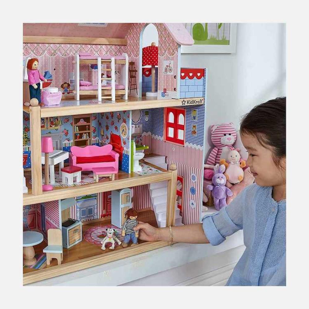 Buy Multi-story Wooden Doll House for Kids Safe and Educational