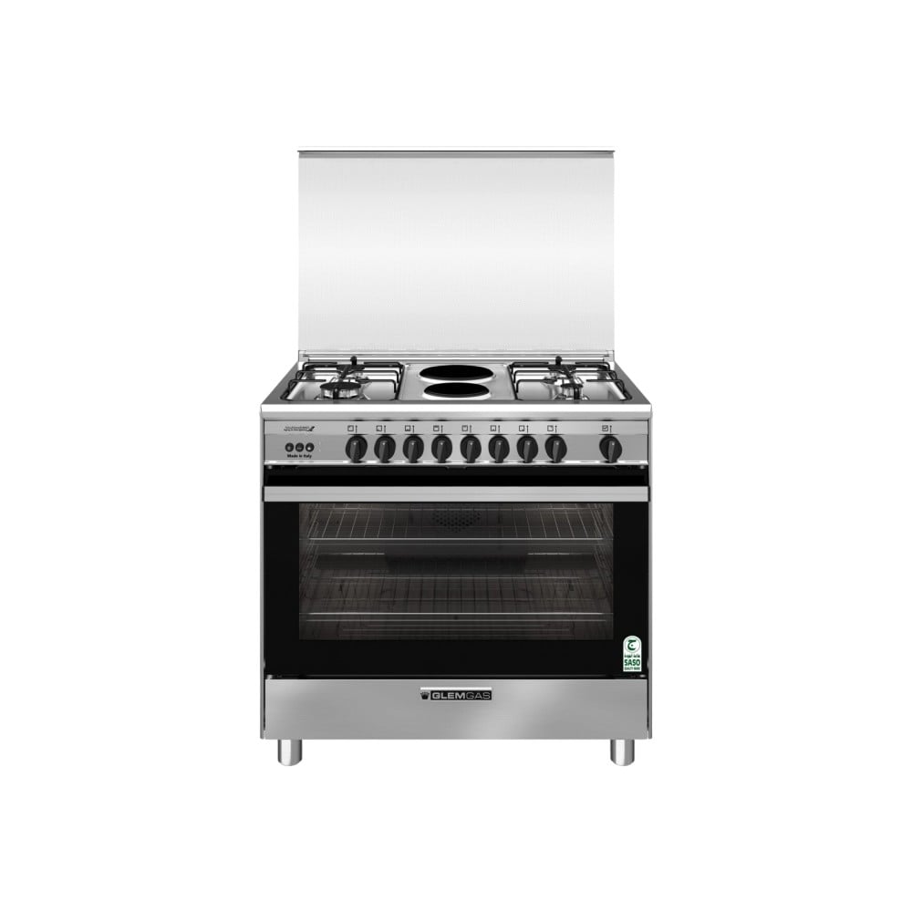 103855 - فرن جليم غاز (غاز&كهرباء) 60*90، 6 شعلات، أمان تام ـ أستيل موديل SE966GIFS