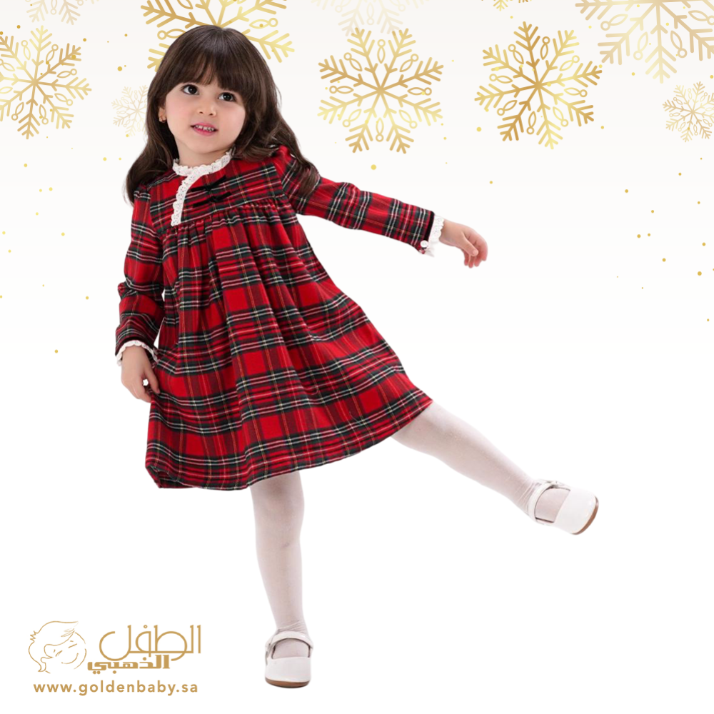 فستان أحمر كروهات شتوي