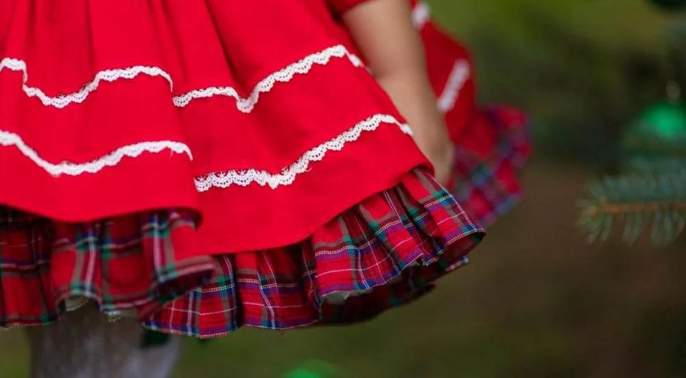 فساتين كاروهات للاطفال شتوي