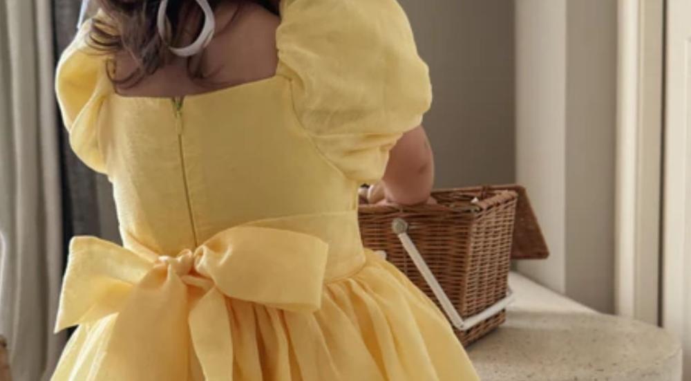 فستان اصفر للبنات