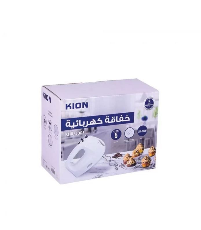 خلاط يدوي كهربائي كيون 5 سرعات 300 واط ابيض KHR/5006