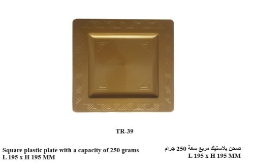 صحن بلاستيك مربع سعة 250 جرام TR-39(16862)