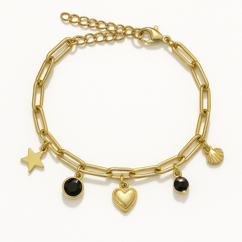 اسوارة التشارمز المتنوعة ذهبي ضد الصدأ