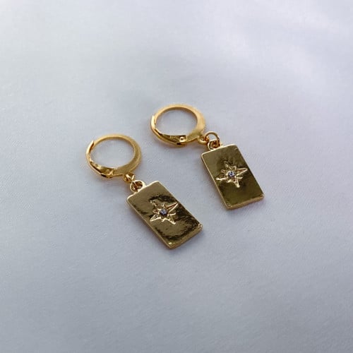 حلق سباركل بار الذهبي | Sparkle bar earrings