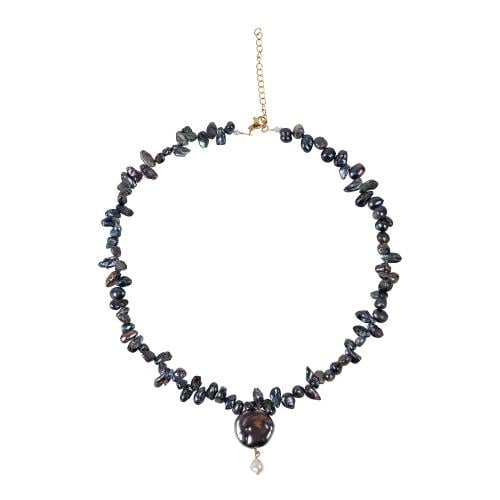 عقد اللولو الطبيعي الغامق | Dark pearls necklace