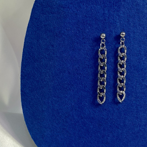 حلق تشينز فضي | Chains silver earrings