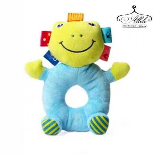 لعبة الضفدع للرضع ،دائرية لينة محشوة ، مخملية ناعمة، قطعة واحدة