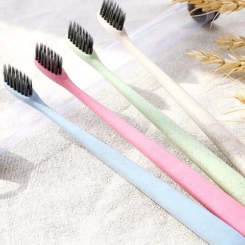 فرشة أسنان قمحي مع صندوق قطعة واحدة