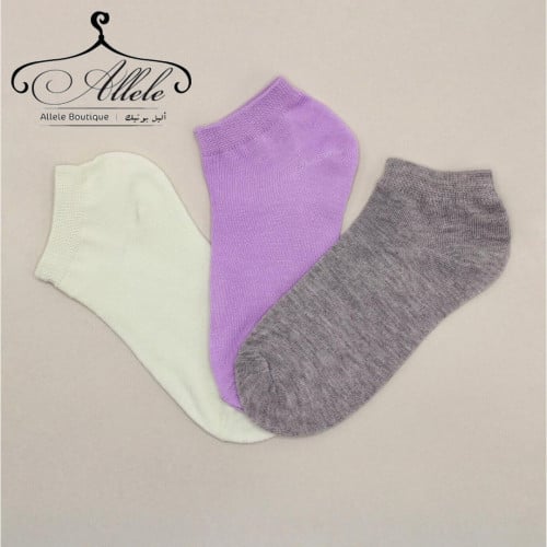 جوارب نسائية سادة ، مجموعة من 3 ازواج
