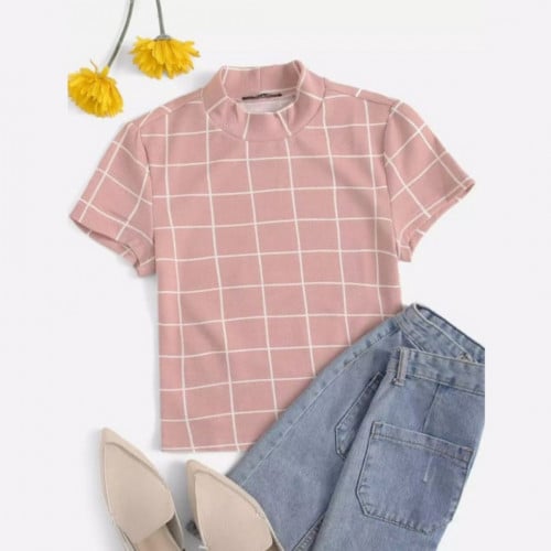 لباس علوي بنمط شبكي ، مع عنق تقليدي