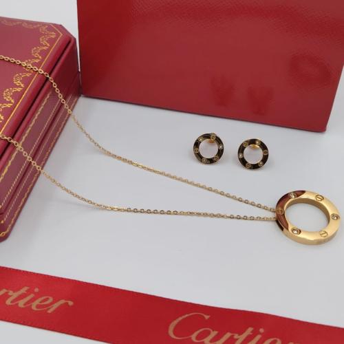 اكسسوار كارتير سلسال+حلق مع علبه وكيس الماركة