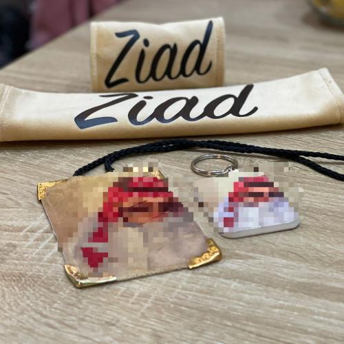 اكسسوارات سياره بالصوره الشخصيه ٤ قطع