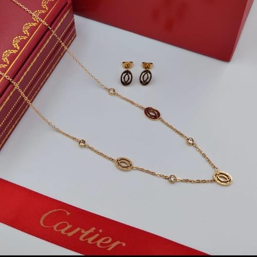 اكسسوار كارتير سلسال+حلق مع علبه وكيس الماركة