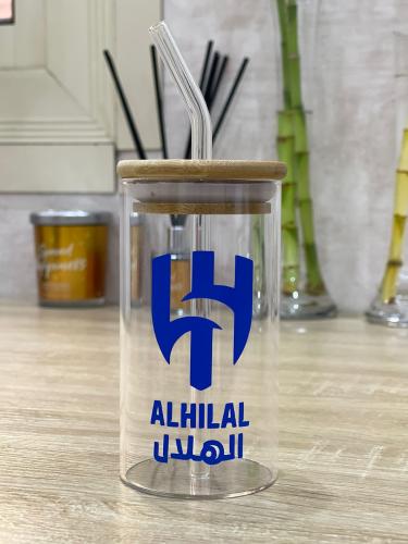 كوب زجاجي بشعار الهلال