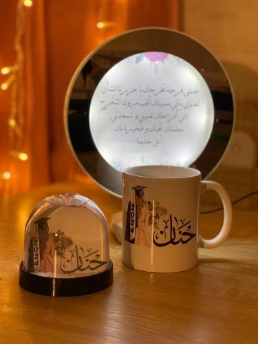 مرايه مضيئة+كرة الثلج+كوب