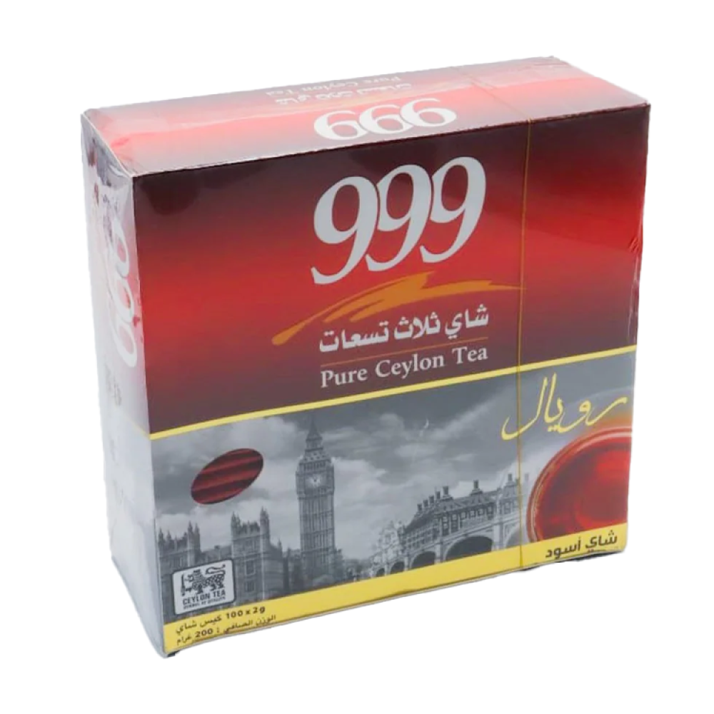 شاي 999 ثلاث تسعات اسود رويال ظروف مغلفة 100 كيس