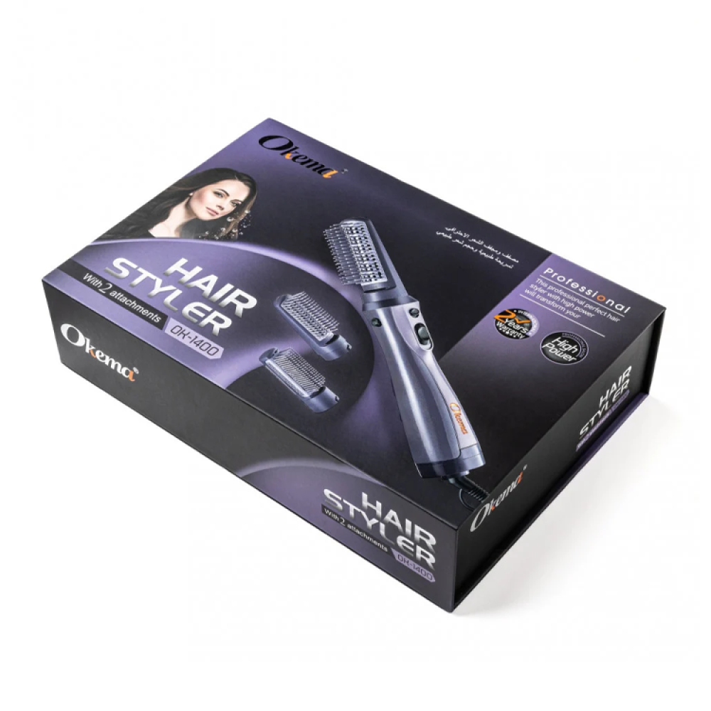 استشوار للشعر يحتوي عـلى فرشتين مـن اوكيما ok-1400