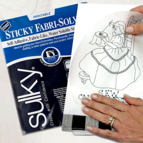 Sulky Sticky Fabri-Solvy Printable Stabilizer 12/Pkg 8 1/2 x 11