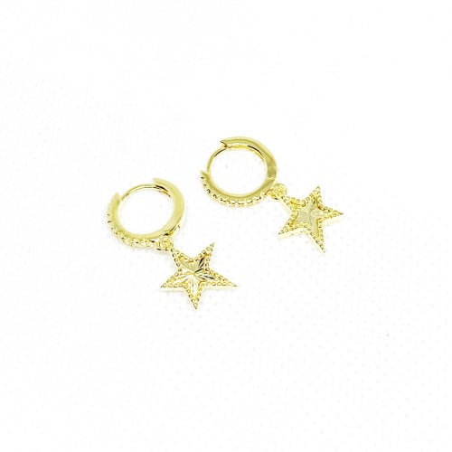 اقراط نجمه ذهبيه golden star earrings
