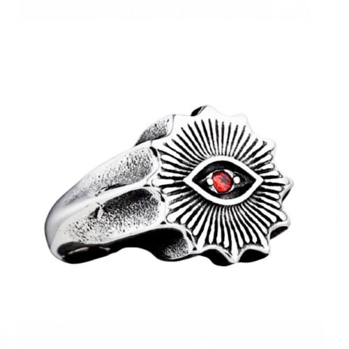 Red Eye Ring - Stainless Steel