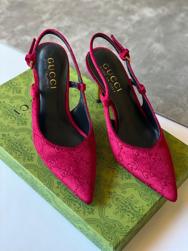 Gucci velvet heels best sale