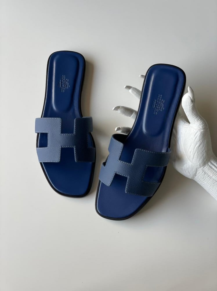 ‏ Hermès dark blue slipper