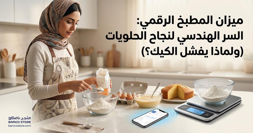 ميزان المطبخ الرقمي: السر الهندسي لنجاح الحلويات (ولماذا يفشل الكيك؟)