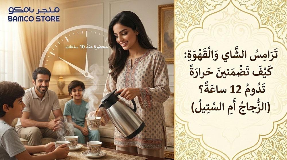 ترامس الشاي والقهوة: كيف تضمنين حرارة تدوم 12 ساعة؟ (الزجاج أم الستيل)