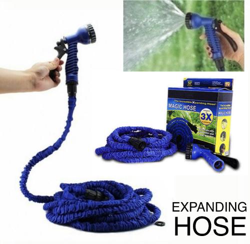 Hose Water Pipe Expanding Spray Gun Blue 100feet خ...