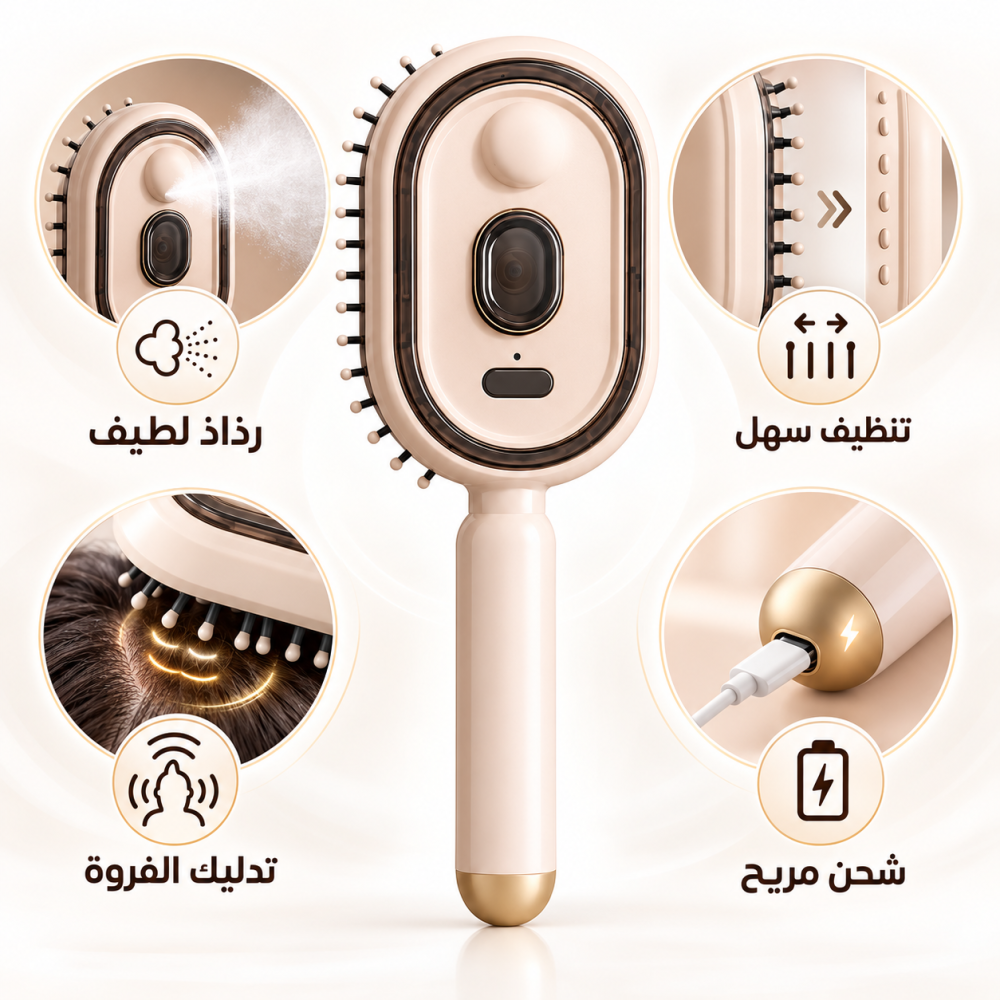 مشط الرذاذ الكهربائي للعناية بالشعر وفروة الرأس