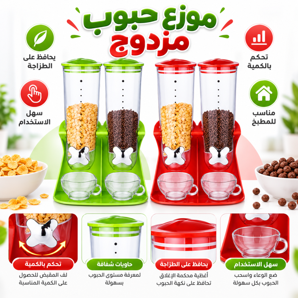 موزع كورن فليكس مزدوج من زاوية أخرى