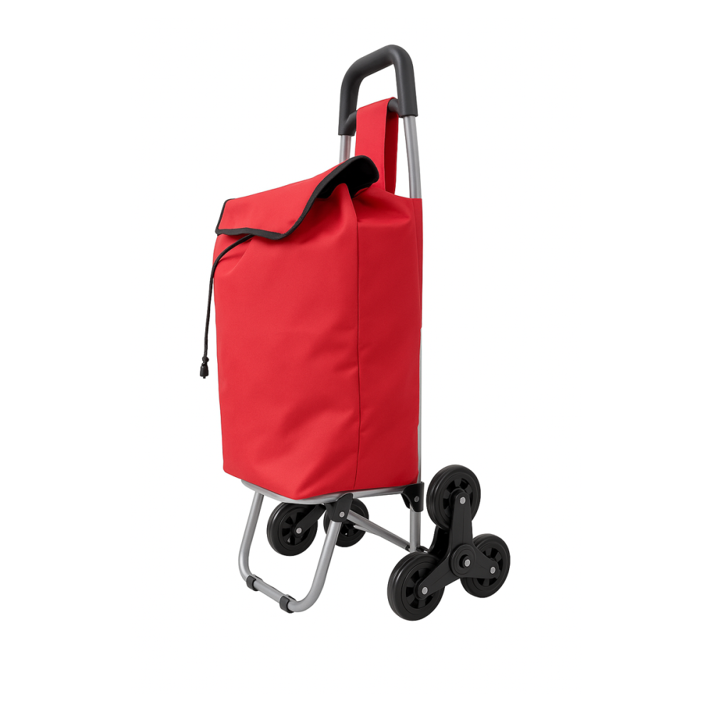 Foldable shopping trolley bag with triple wheels