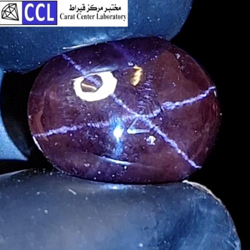 حجر جارنت نجمي طبيعي مفحوص وموثق بشهادة مختبر